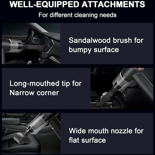 High-Power Handheld Vacuum & Air Duster – Multi-Nozzle Cleaner for Cars, Home, Office & Pets