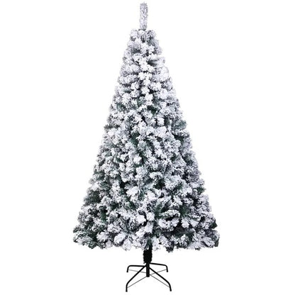 6FT PVC Flocking Christmas Tree – 750 Branch Tips, Automatic Setup