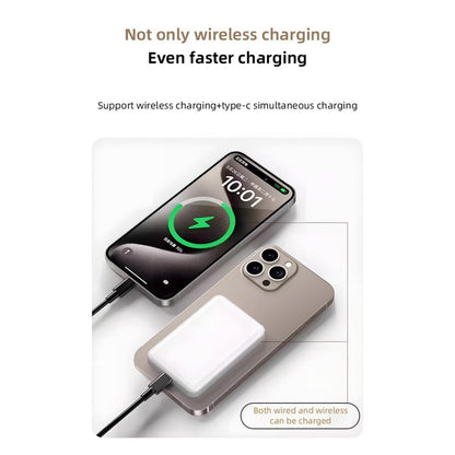 Portable Magnetic 10000mAh Power Bank – Fast Wireless & USB-C Charging