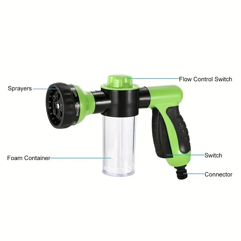 High-Pressure Pet Shower Sprayer - Dog Wash Brush & Grooming Comb