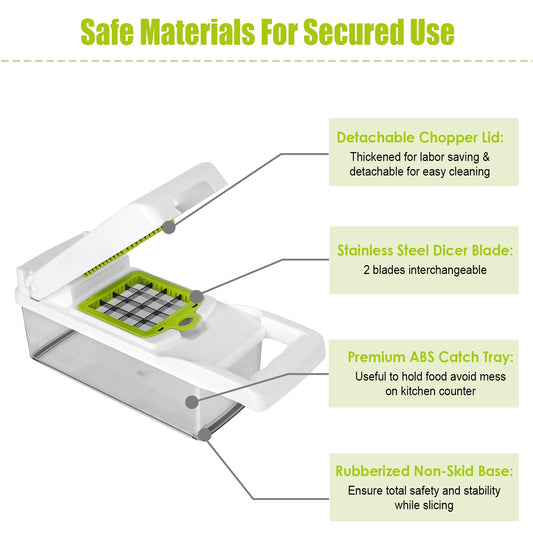 12-in-1 Vegetable Chopper Set with Container – Slicer, Dicer, Grater, Peeler & Egg Separator