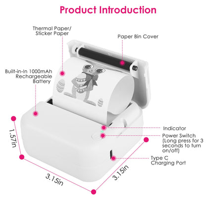 Mini Bluetooth Thermal Printer – Print Anywhere, Fun & Easy