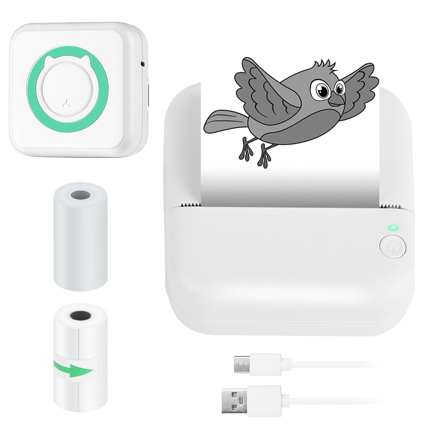 Mini Printer Bluetooth - Portable Thermal Printer for Labels & Photos