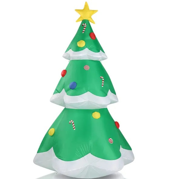 6.9FT Lighted Inflatable Christmas Tree – LED Blow-Up Yard Decoration