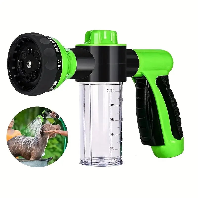High-Pressure Pet Shower Sprayer - Dog Wash Brush & Grooming Comb