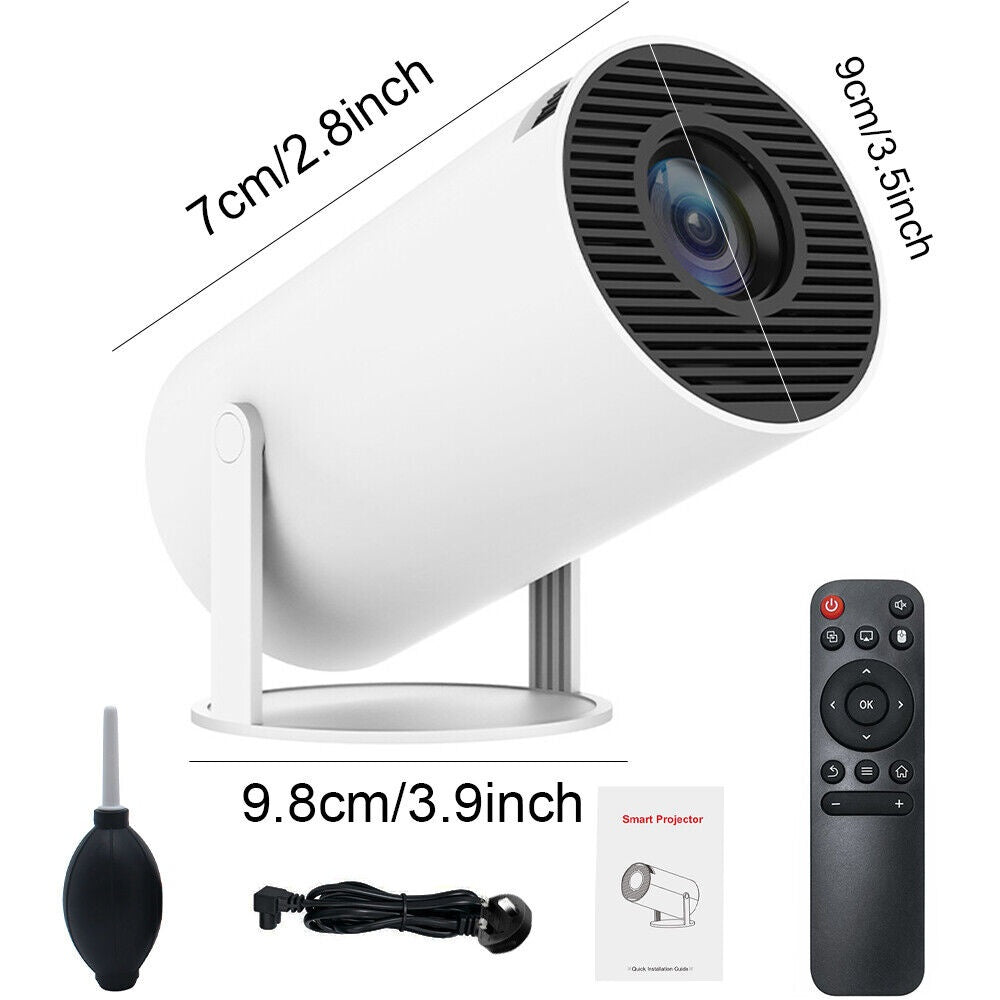 Portable WiFi 6 & Bluetooth Projector – 4K/1080P Support, 150" Screen, Auto Keystone