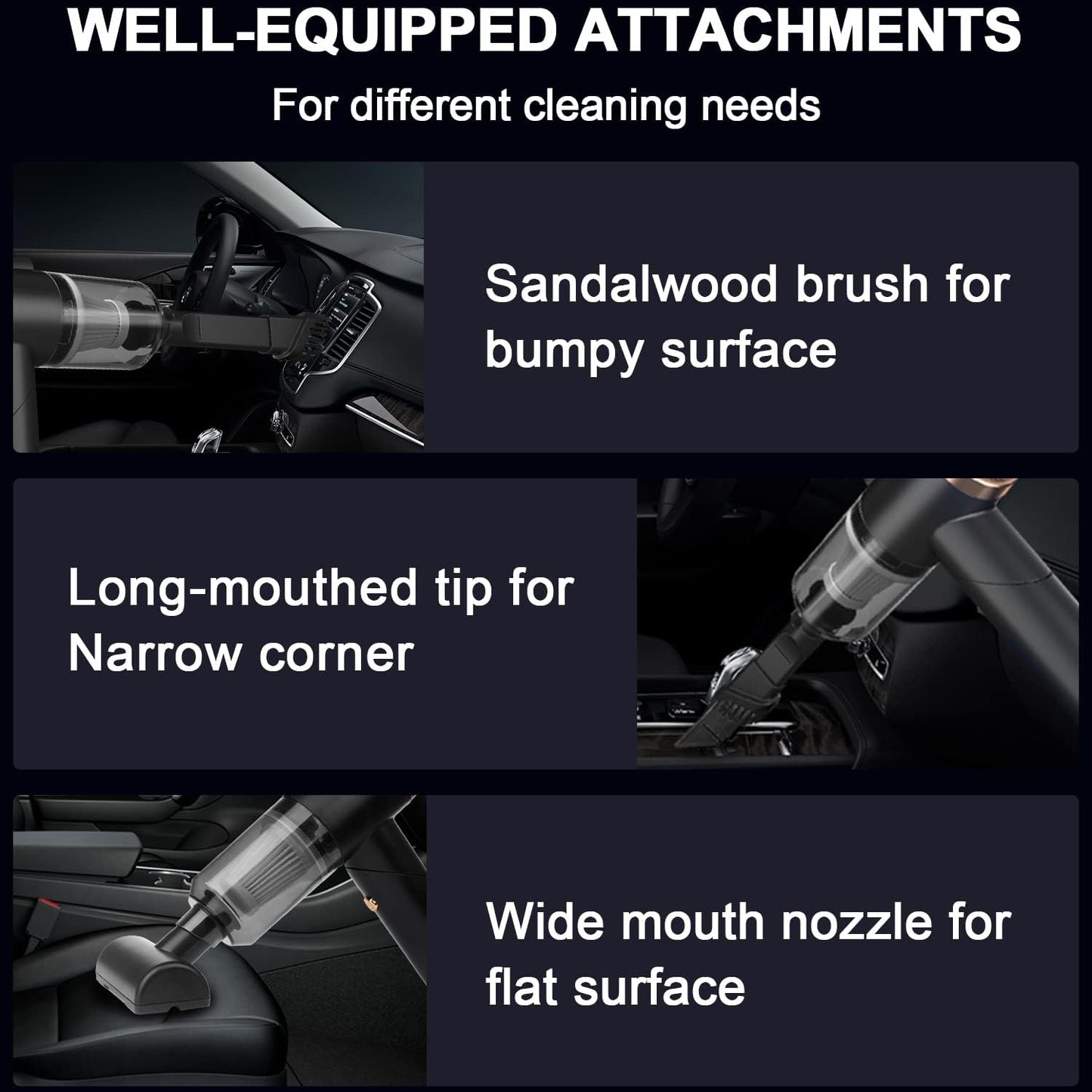 High-Power Handheld Vacuum & Air Duster – Multi-Nozzle Cleaner for Cars, Home, Office & Pets