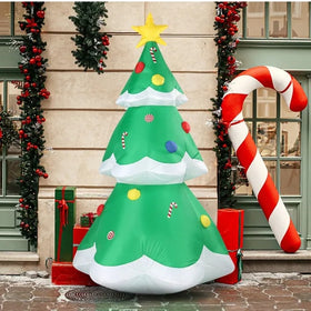 6.9FT Lighted Inflatable Christmas Tree – LED Blow-Up Yard Decoration