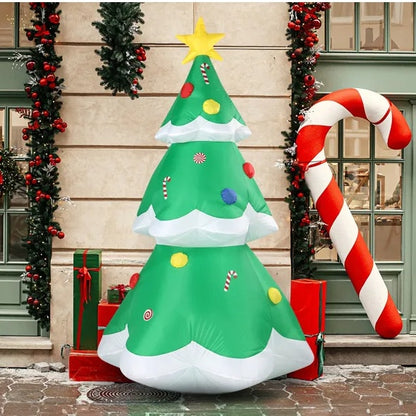 6.9FT Lighted Inflatable Christmas Tree – LED Blow-Up Yard Decoration
