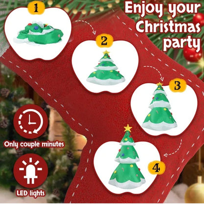 6.9FT Lighted Inflatable Christmas Tree – LED Blow-Up Yard Decoration