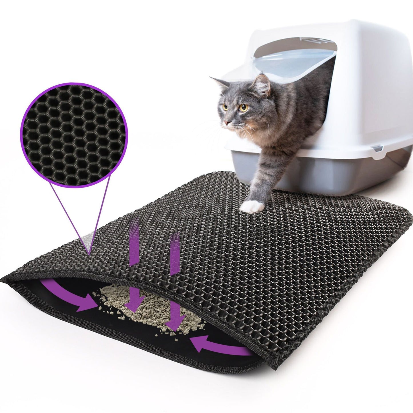 Kitty Cat Litter Mat - Waterproof Double Layer Litter Trapping Mat