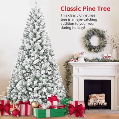 4FT Flocked Christmas Tree – 233 PVC Tips, Compact Full Shape, Sturdy Metal Stand