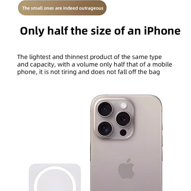 Portable Magnetic Power Bank 10000mAh – Fast Wireless Charging, Mini Size, USB-C