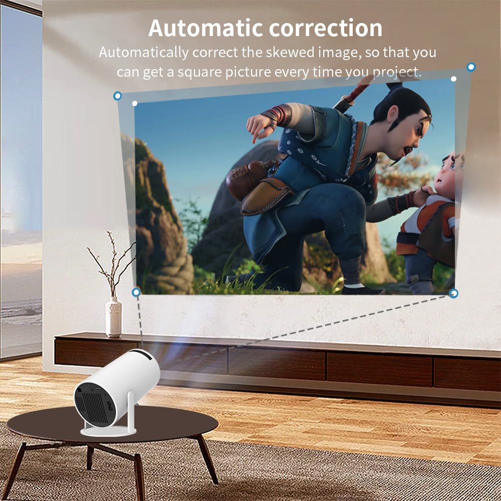 Portable WiFi 6 & Bluetooth Projector – 4K/1080P Support, 150" Screen, Auto Keystone