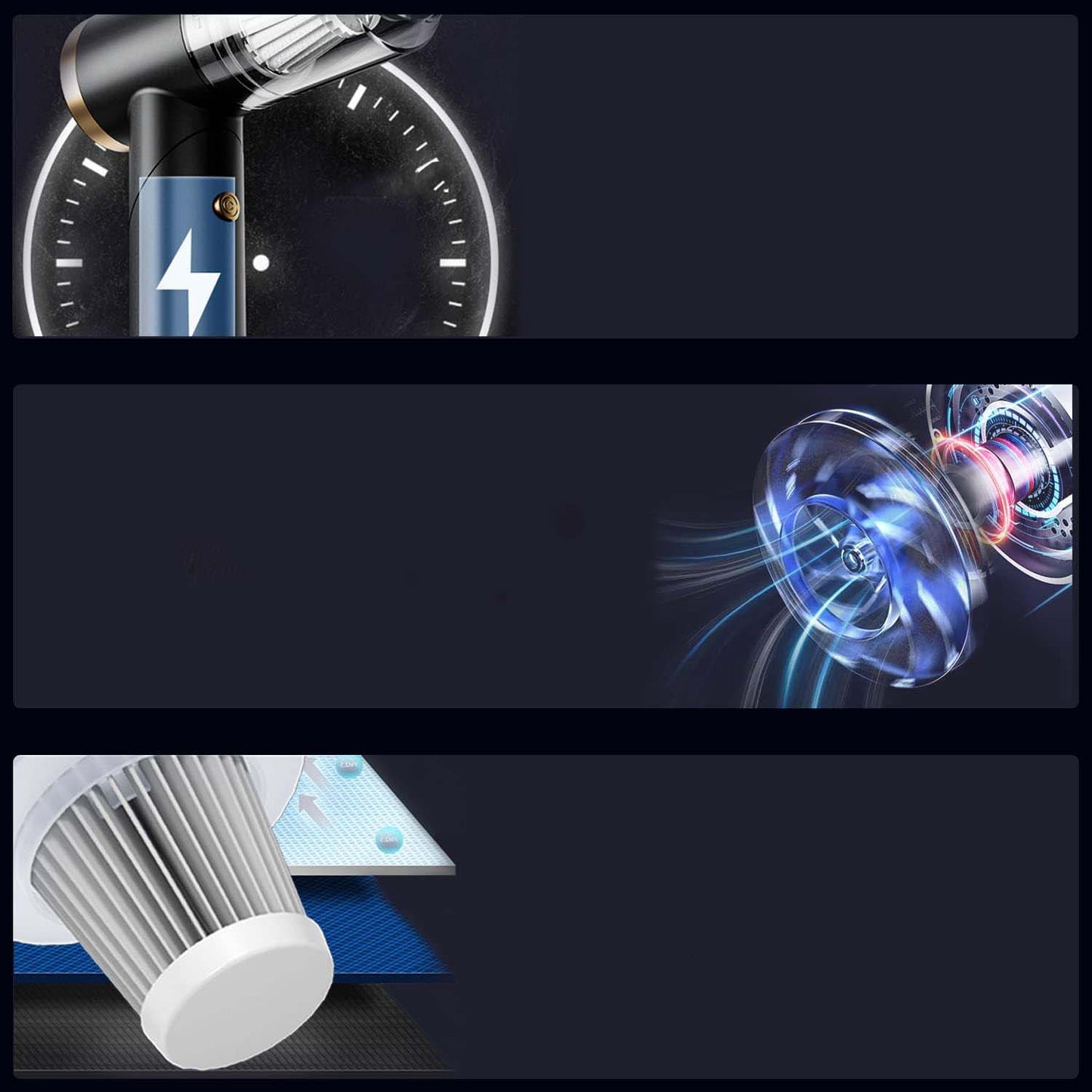 High-Power Handheld Vacuum & Air Duster – Multi-Nozzle Cleaner for Cars, Home, Office & Pets