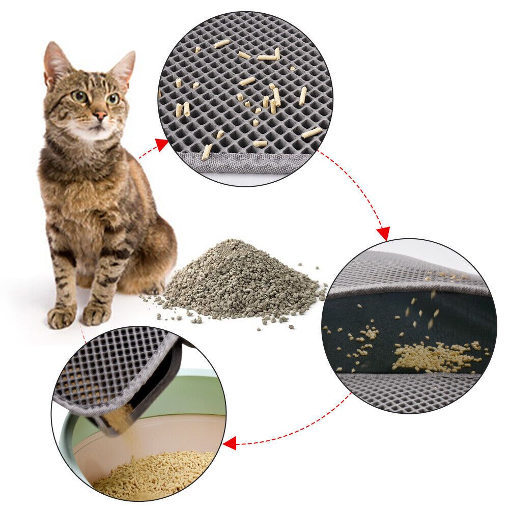 Kitty Cat Litter Mat - Waterproof Double Layer Litter Trapping Mat