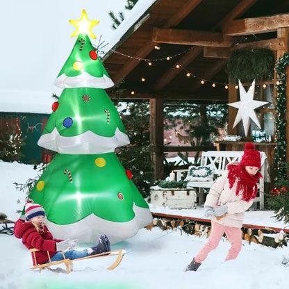 6.9FT Lighted Inflatable Christmas Tree – LED Blow-Up Yard Decoration